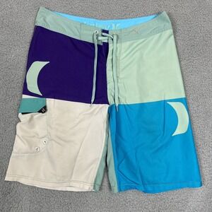 Hurley Phantom Color‎ Block Board Shorts Swimwear Beach Mens Size 32